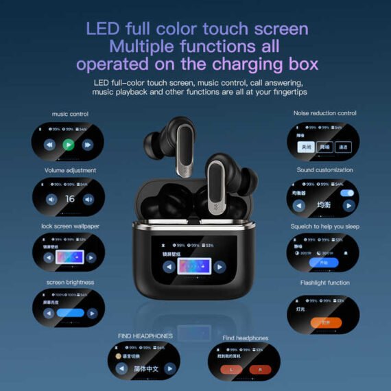 【FB-SG New Users Only】2024 V8 High Fidelity Sound Quality Headset ANC Innovation Revolution With Touch Display Earbuds