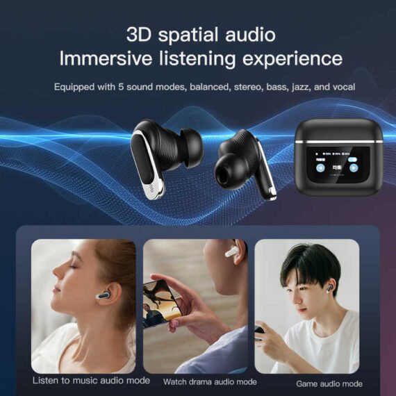 【FB-SG New Users Only】2024 V8 High Fidelity Sound Quality Headset ANC Innovation Revolution With Touch Display Earbuds